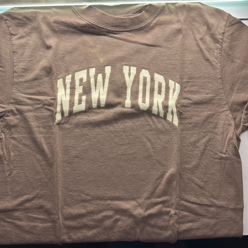 Brandy Melville Brown New York Tee